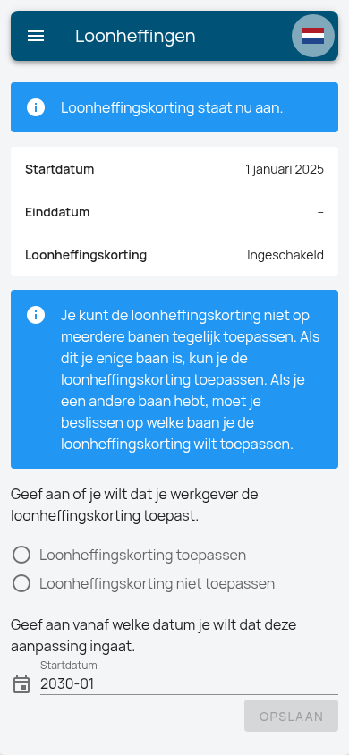 Loonheffingskorting aanpassen