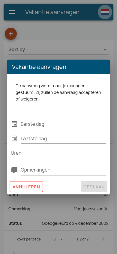 Een vakantie aanvragen